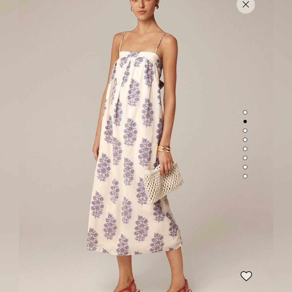 J Crew Floaty midi dress in block-print cotton voile size XS